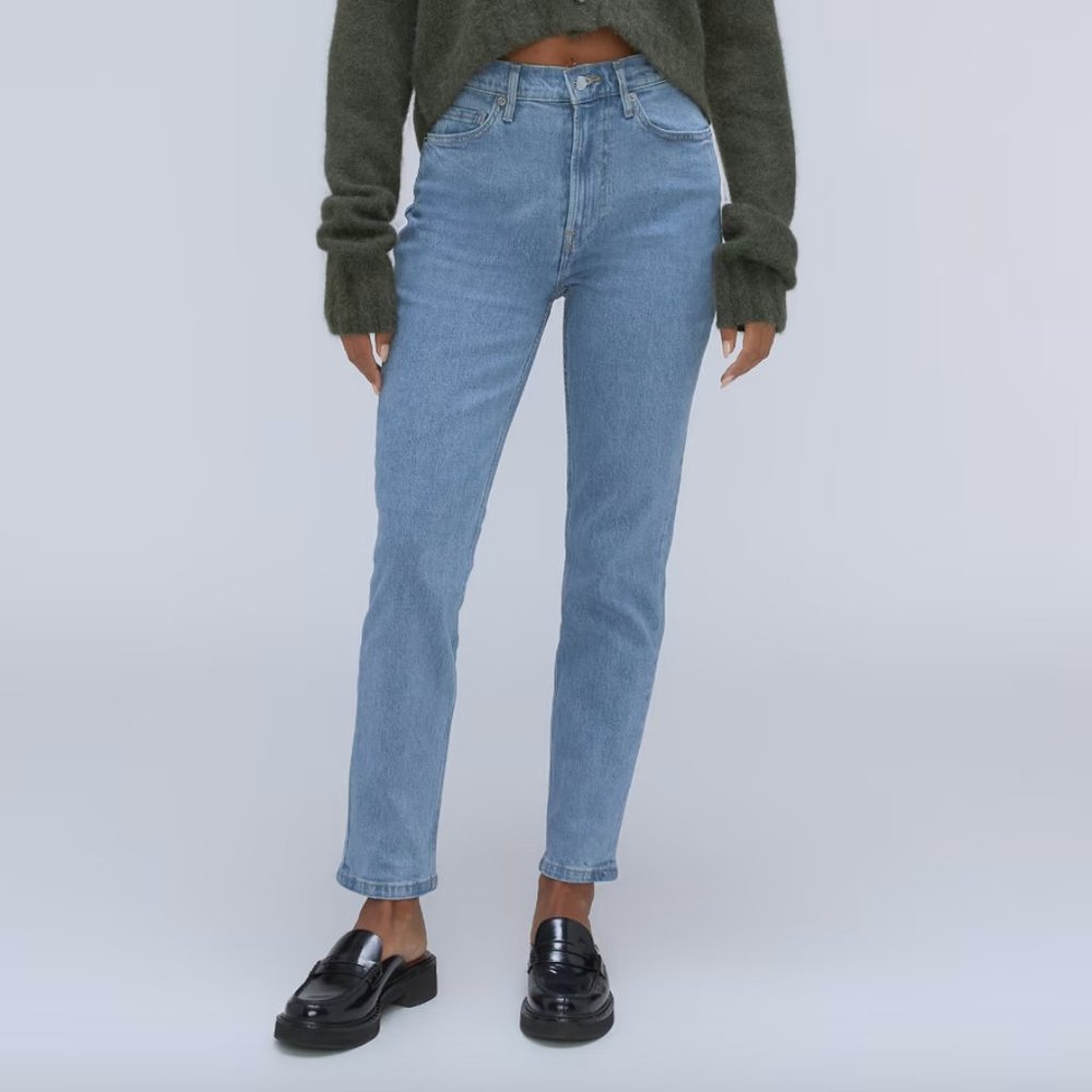 Everlane Original Cheeky Jean stone washed cropped Size 32